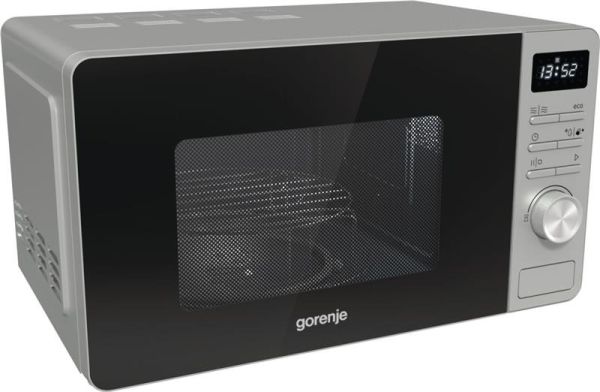Мікрохвильова піч Gorenje, 23л, міх. управл., 800Вт, гриль, дисплей, нерж