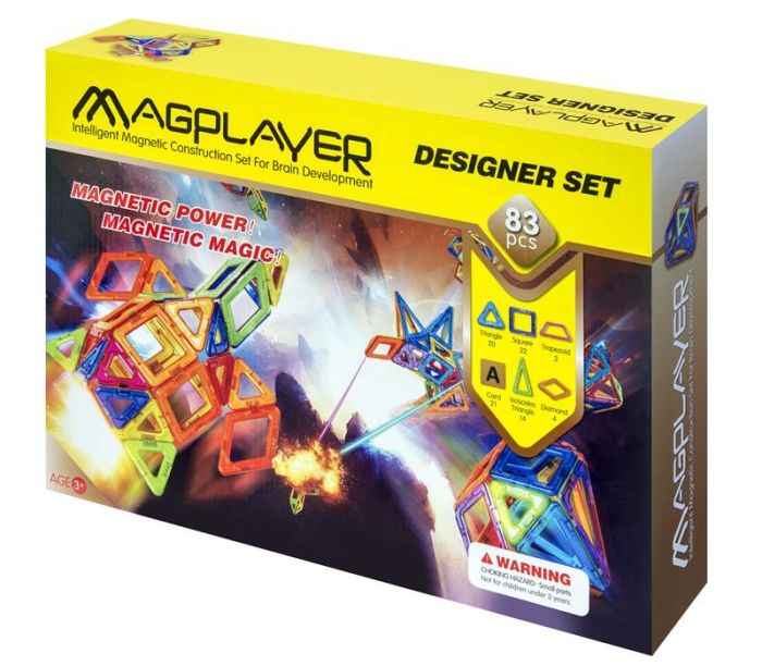 Конструктор Magplayer магнітний набір 83ел
