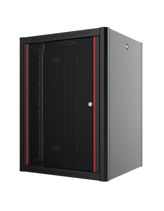Шафа MIRSAN 19", 16U, WTN, 600x560 мм, максимально 100 кг, чорна