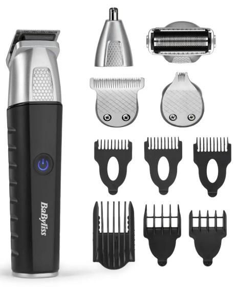 Набір для стрижки Babyliss Lithium Power, для бороди, вусів, голови, носа і тіла, акум., вібраційний мотор, насадок-10, сталь, чорний
