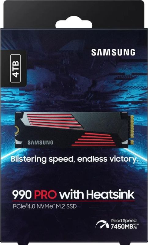 Накопичувач SSD Samsung M.2 4TB PCIe 4.0 990PRO + радіатор