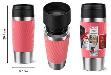 Термочашка Tefal Travel Mug Classic Twist, 0.36л, нержавіюча сталь, кораловий