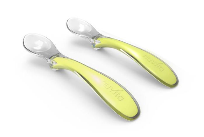 Дитяча ложечка Nuvita Easy Eating 6міс+, силіконова, 2шт, салатовий