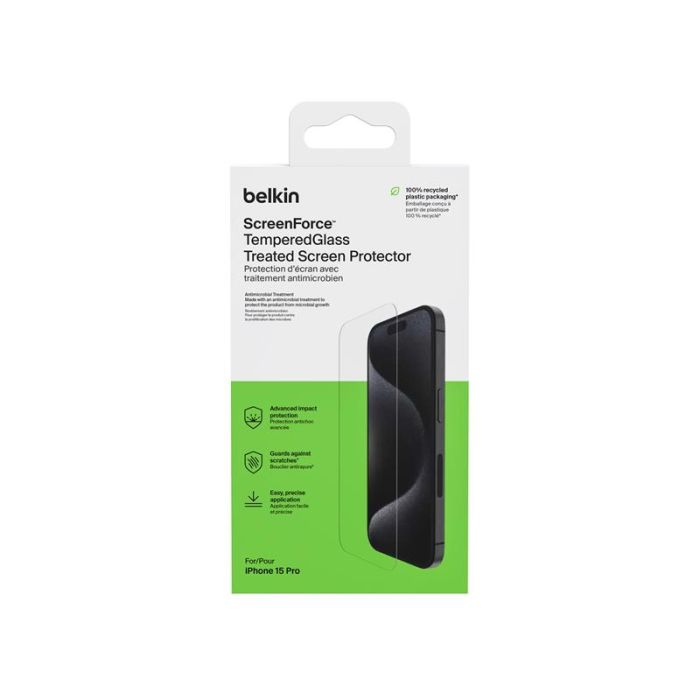 Захисне скло Belkin для iPhone 15 Pro TemperedGlass AM (1 Pack)