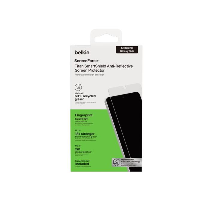 Захисне скло Belkin для Samsung Galaxy S26 Titan SmartShield (1 Pack)