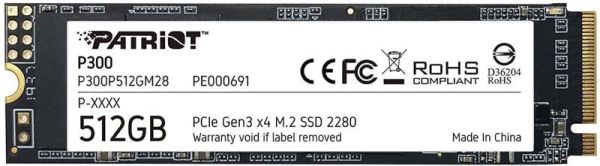 Накопичувач SSD Patriot M.2  512GB PCIe 3.0 P300