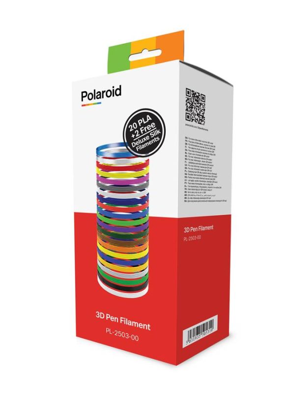 Картридж Polaroid для 3D ручки PLA, 1.75мм, нитка, 22 шт, мікс