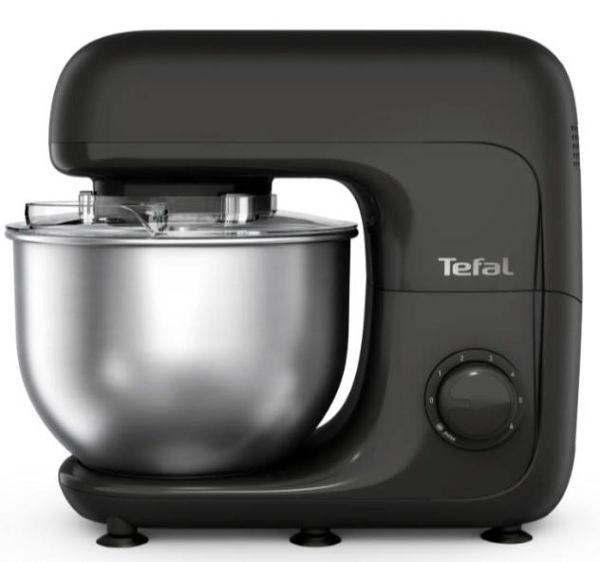 Кухонна машина Tefal Bake Essential 800Вт, чаша-метал, корпус-метал/пластик, насадок-4, чорний