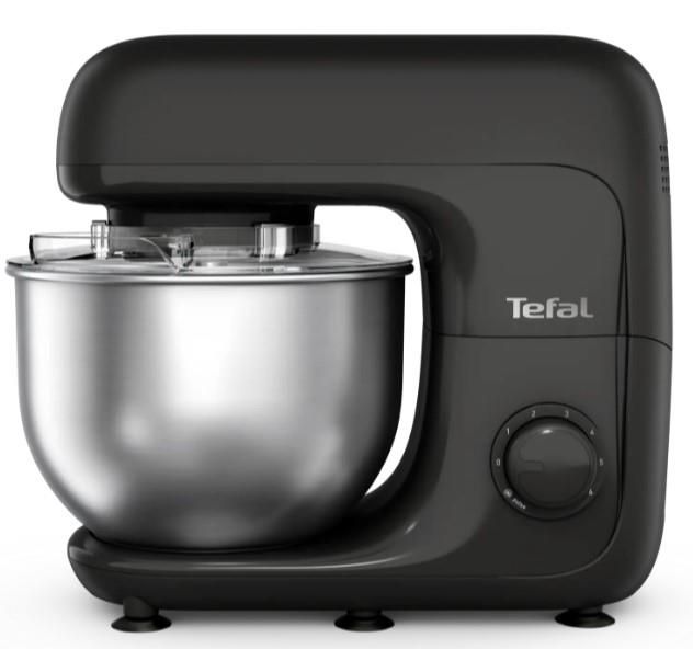 Кухонна машина Tefal Bake Essential 800Вт, чаша-метал, корпус-метал/пластик, насадок-4, чорний