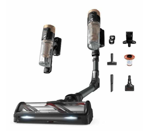 Пилосос Rowenta безпровідний X-Force Flex 14.80 Auto Animal, 240Вт, конт пил -0.65л, автон. робота до 90хв, HEF system 99,9%, чорно-золотий