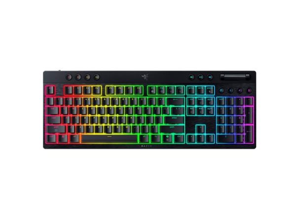 Клавіатура механічна Razer BlackWidow V4 Low-profile HyperSpeed, 104key, Green Switch, USB-A/WL/BT, EN, RGB, чорний