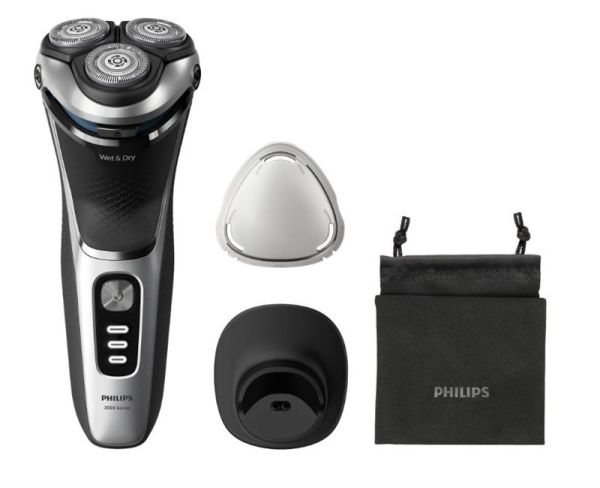 Бритва електр. Philips Series 3000,  бритв.головок-3, Li-Ion, сух.+волог., тример,індикатор заряду, чохол, сірий