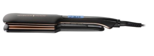 Випрямляч Remington PROluxe Midnight Wide Plate Straightener, темп.режимов-9, 150-230С, чохол, дісплей, кераміка, чорний