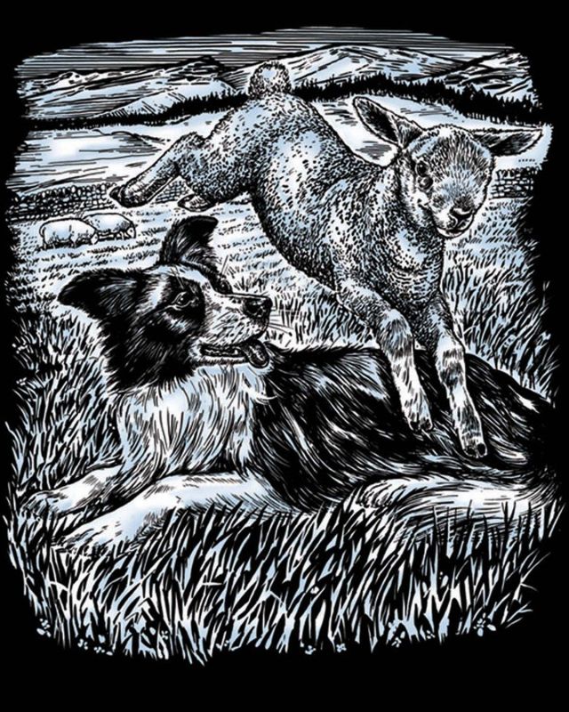 Набір для творчості Sequin Art Artfoil Silver Вівчарка та ягня 20*25см