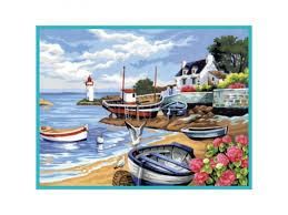 Набір для творчості Sequin Art Painting by numbers Senior Рибальське селище 39*30см