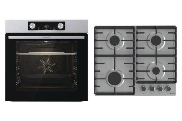 Комплект Gorenje (духовка електрична BO6737E02XK + варильна поверхня газова G642ABX), 743550, нерж.