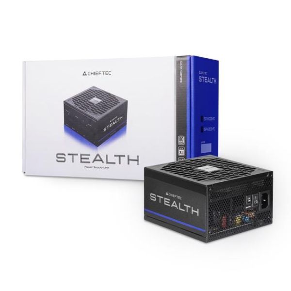 Блок живлення CHIEFTEC Stealth (1000W), >92%, 80+ Platinum, 135мм FDB, 1xMB 24pin(20+4), 2xCPU 8pin(4+4), 2xMolex, 10xSATA, 3xPCIe 8pin(6+2), 1xPCIe GEN5 16pin,