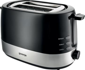 Тостер  Gorenje, 850Вт, пластик/ металл , функц. розморож, автовідключення, чорний