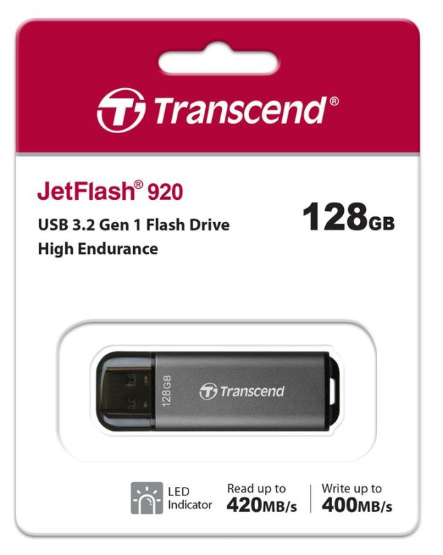 Накопичувач Transcend 128GB USB 3.2 Type-A JetFlash 920 Black R420/W400MB/s Чорний
