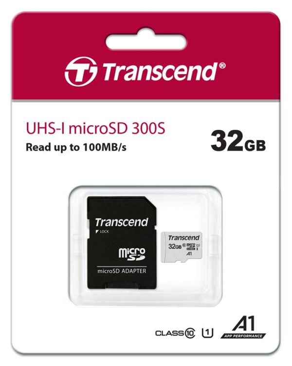Карта пам'яті Transcend microSD   32GB C10 UHS-I R100/W20MB/s + SD