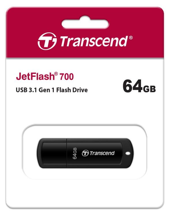Накопичувач Transcend  64GB USB 3.1 Type-A JetFlash 700 Чорний