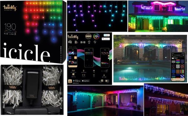 Гірлянда Smart LED Twinkly Icicle RGB 190 IP44 5м кабель прозорий