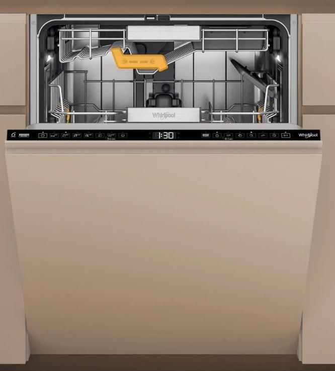 Посудомийна машина Whirlpool вбудована, 14компл., D, 60см, дисплей, 3й кошик, білий