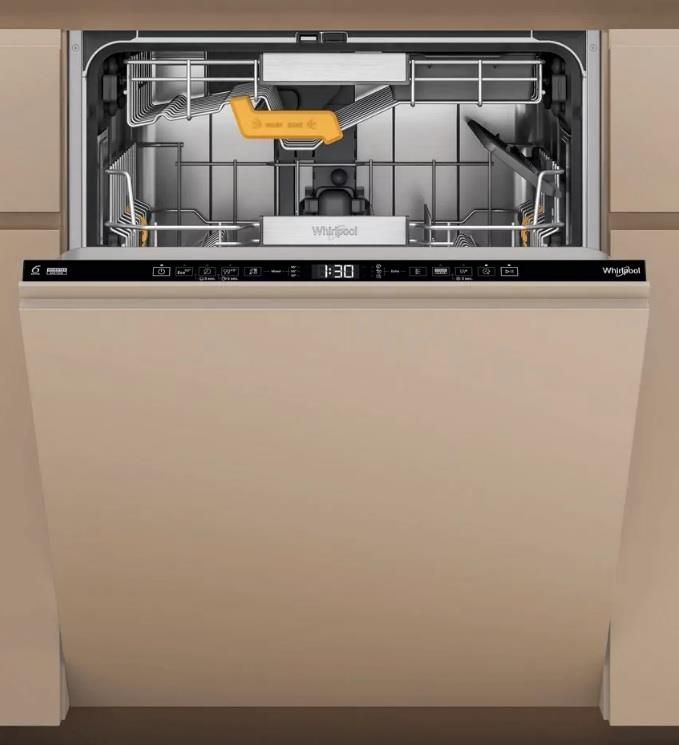 Посудомийна машина Whirlpool вбудована, 14компл., D, 60см, дисплей, 3й кошик, білий