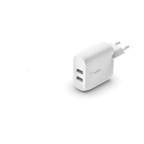 Зарядний пристрій мережевий Belkin 24Вт 2хUSB-A, білий