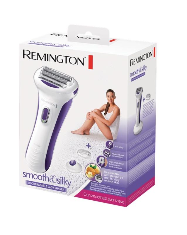Бритва електр. Remington сіткова Smooth&Silky,  бритв.головок-2, сух.+волог., жіночий тример, біло-фіолетовий