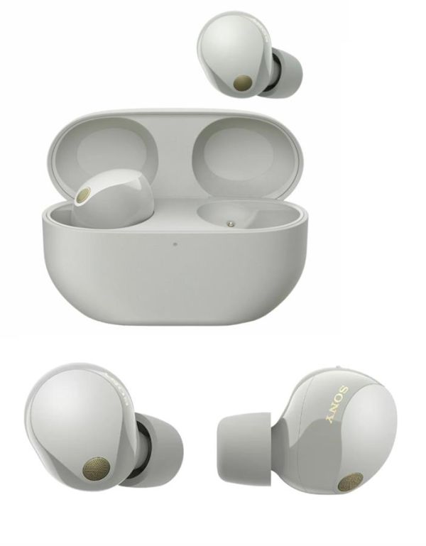 Навушники TWS Sony WF-1000XM5 BT 5.3, ANC, Hi-Res, IPX4, SBC, AAC, LDAC, LC3,  Сріблястий