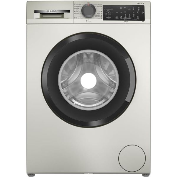 Пральна машина Bosch фронтальна, 8кг, 1200, A, 52см, дисплей, сірий