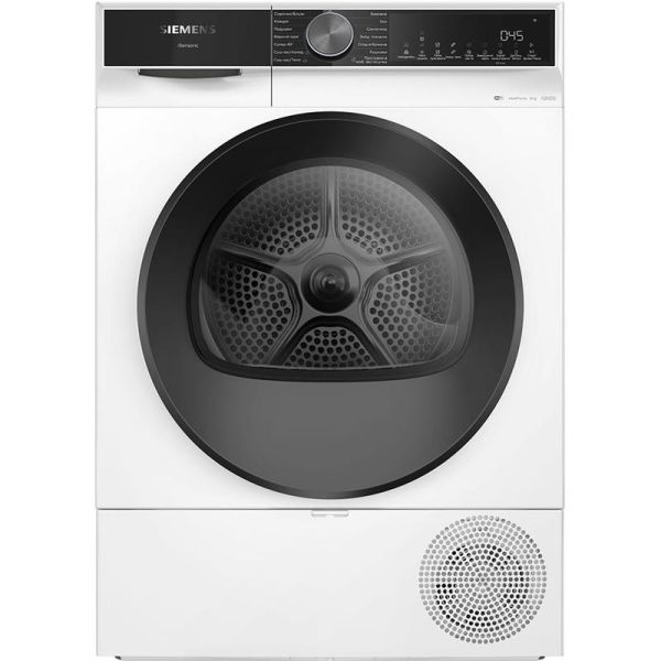 Сушильна машина Siemens тепловий насос, 9кг, D, 61см, дисплей, білий