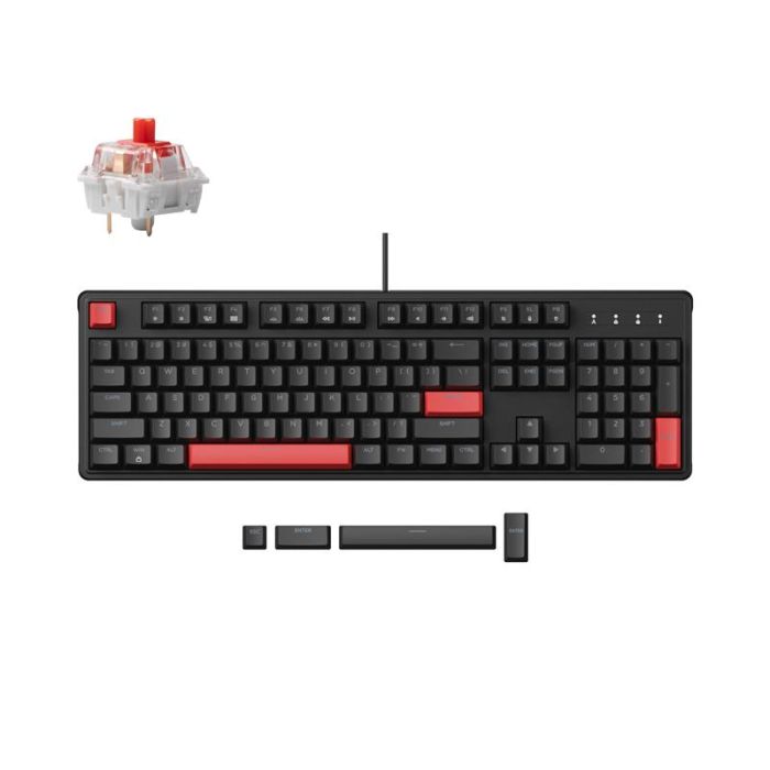 Клавіатура механічна Lemokey  X3 104Key, Keychron Brown, USB-A, QMK/VIA, Hot-Swap, EN/UKR, RGB, чорний
