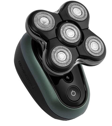 Бритва електр. для голови Remington роторна Ultimate Series RX7,  бритв.головок-5, Li-Ion, сух.+волог., тример, чорно-зелений
