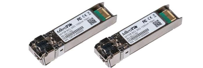 Комплект SFP-Трансиверів MikroTik XS+2733LC15D (XS+27LC15D, XS+33LC15D по 1шт), SFP28, SM, 15km, LC