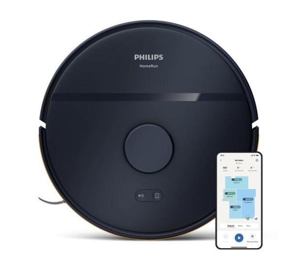 Робот-пилосос Philips Series 2000, h=9.7см, вологе прибирання, конт пил -0.38л, вода -0.3л, автон. робота до 120хв, EPA 11, Wi-Fi, темно-синій