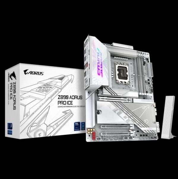 Материнська плата GIGABYTE Z890 AORUS PRO ICE s1851 Z890 4xDDR4 M.2 HDMI DP Wi-Fi BT ATX білий
