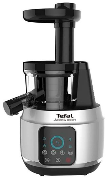 Соковитискач Tefal Juice&Clean шнековий 150Вт, чаша-0.8л, жмих-0.8л, пластик, сріблясто-чорний